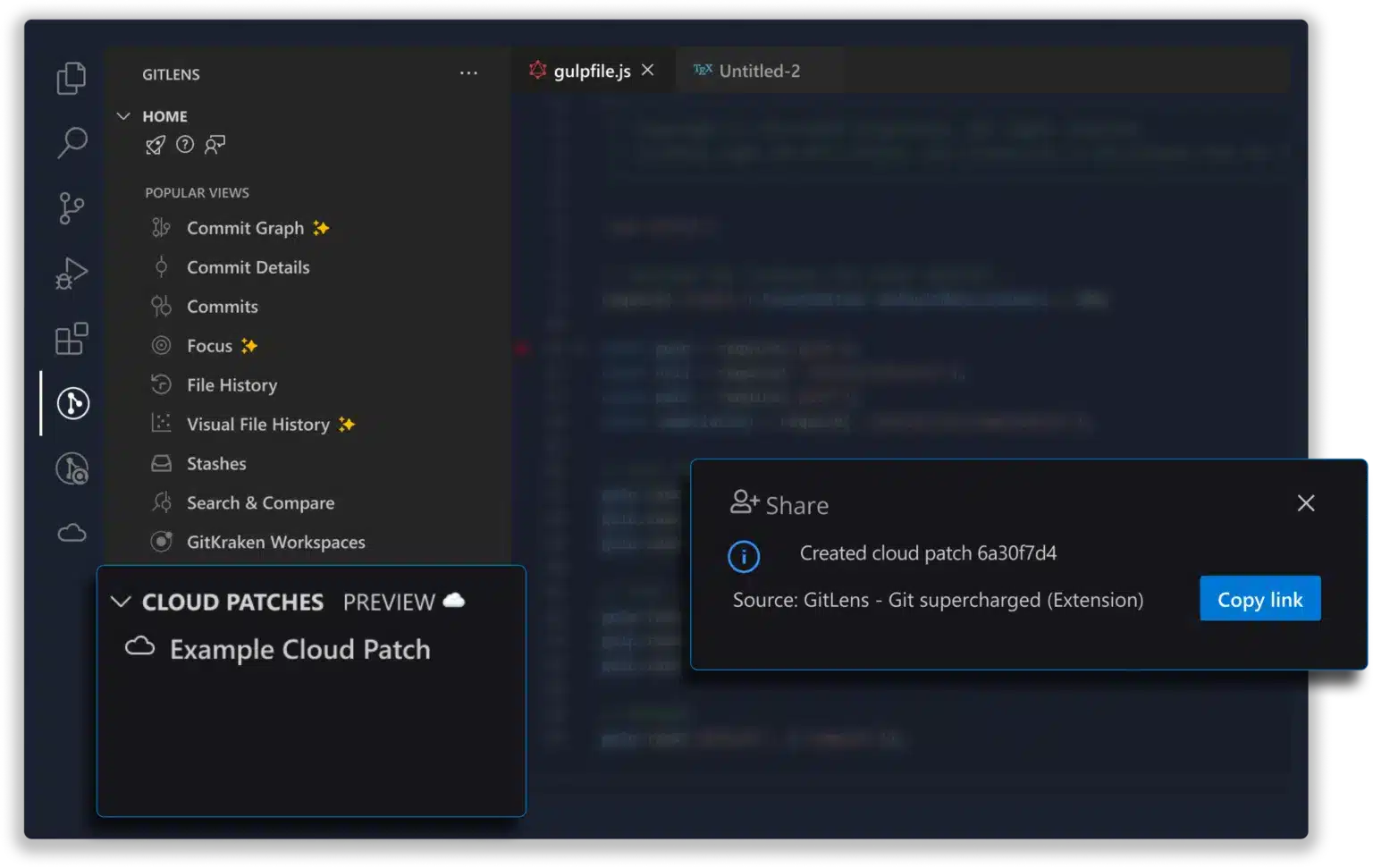 GitLens Cloud Patch creation screen